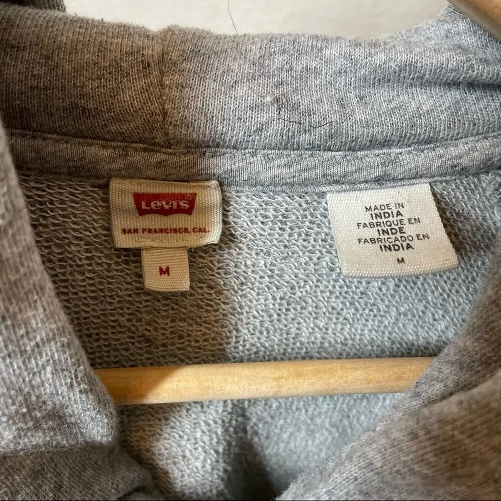 Levi's Gray Graphic Logo Hoodie Size Medium Mens Sweatshirt